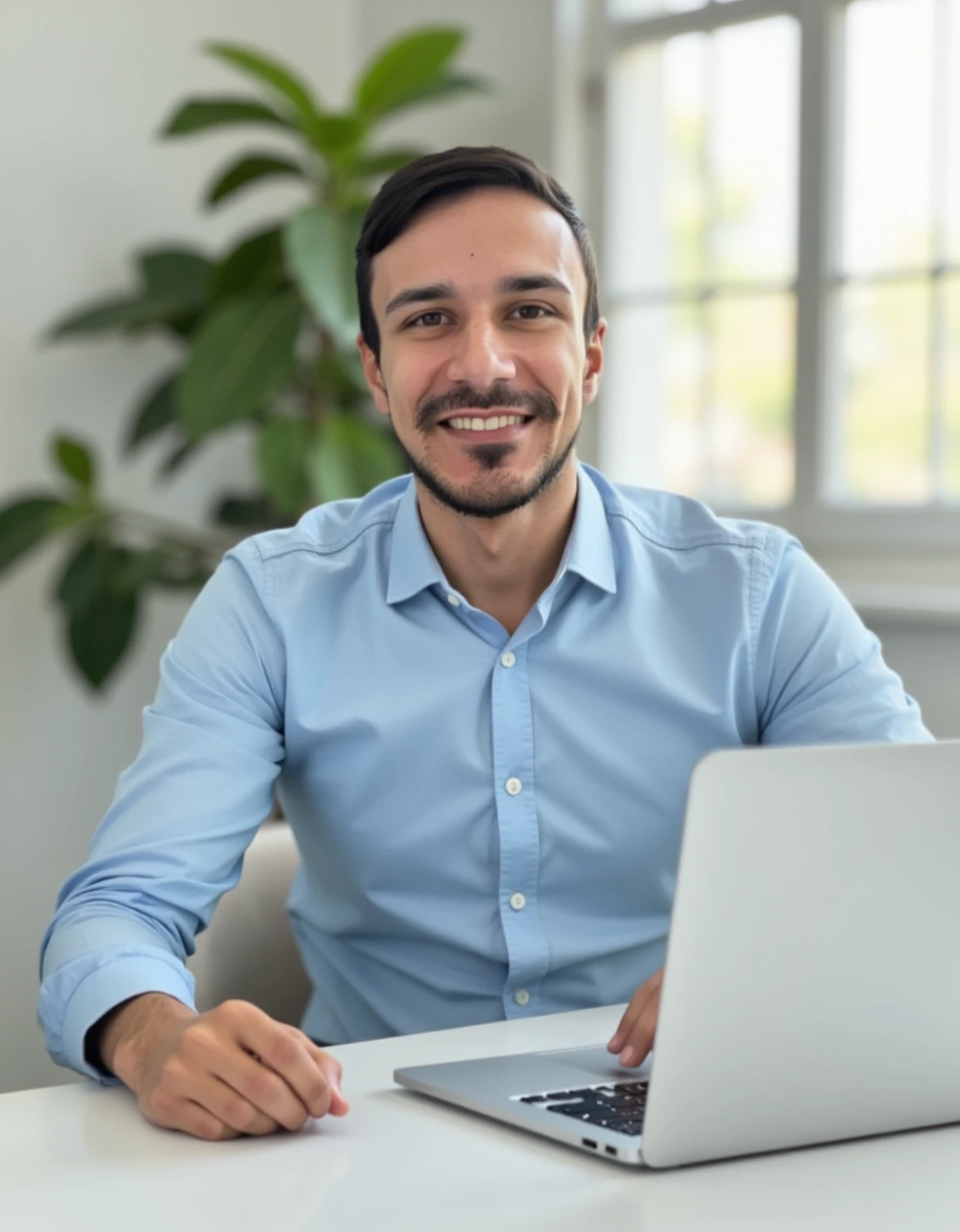 Felipe Leite working at his laptop